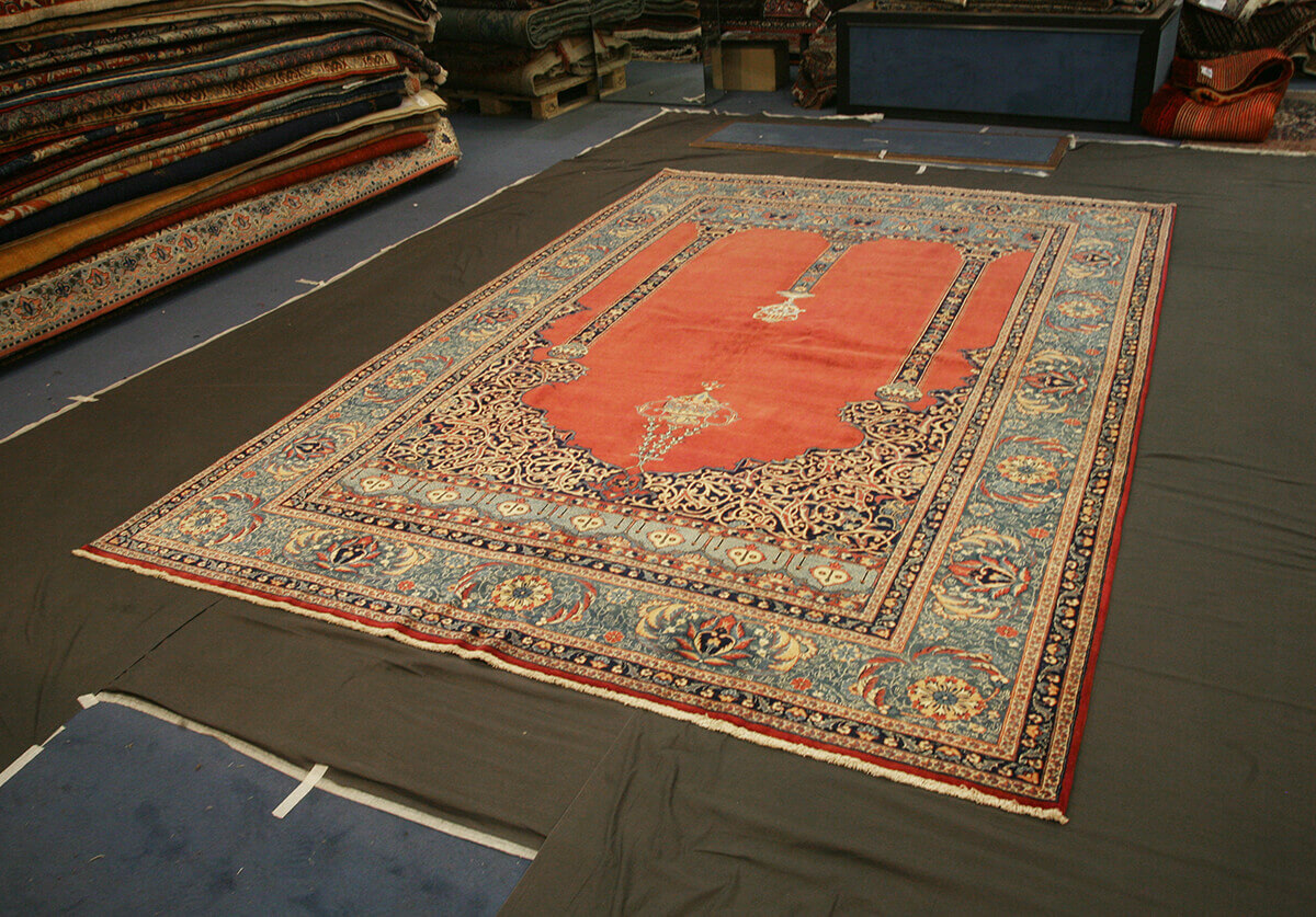 Tapis Persan Semi-Antique Tehran Preghiera Soie Mixte n°:51475813